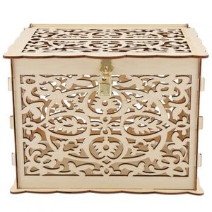 Wooden Card Box with Lock